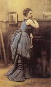Woman in Blue Jean Baptiste Camille  Corot
